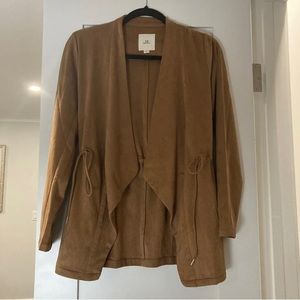 Thread & Supply Brown Suede like cardigan XS/S NWOT